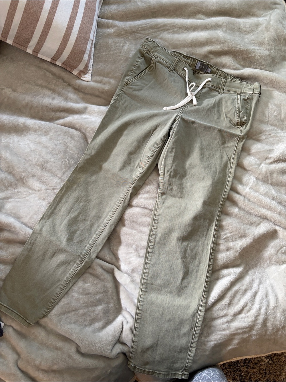 torrid Olive Green Pants with White Waist Tie Detail